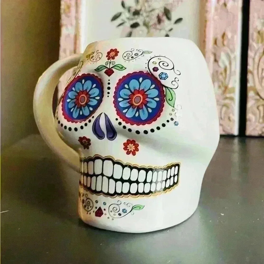Day‎ of the Dead Mug Skull OFF White Ceramic Coffee Mug 10 oz Cup - Picture 7 of 7